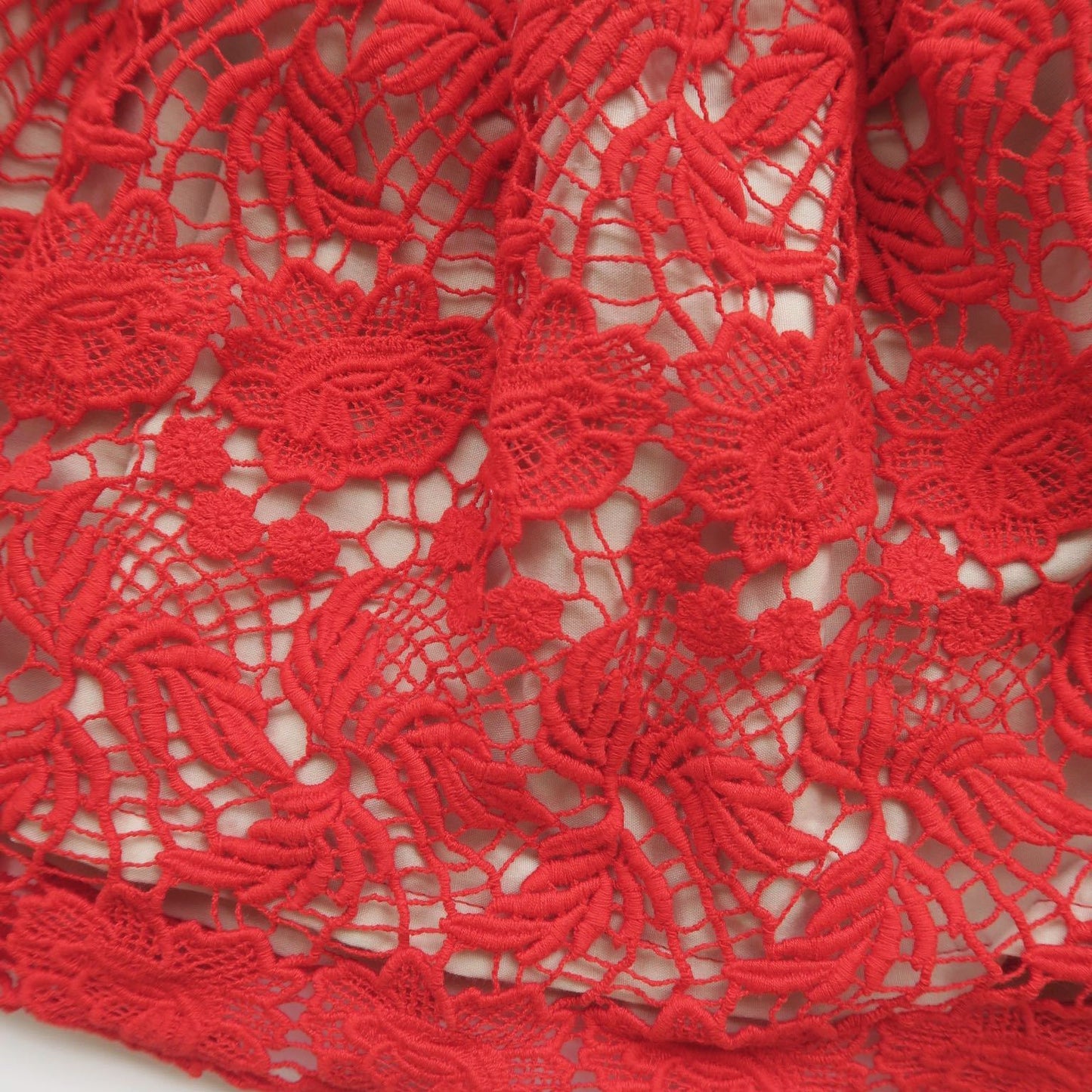 Iris Dress in Red Flower Cotton Lace - Lil' Tati