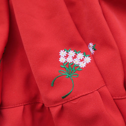 Laelia Dress in Red Embroidery - Lil' Tati