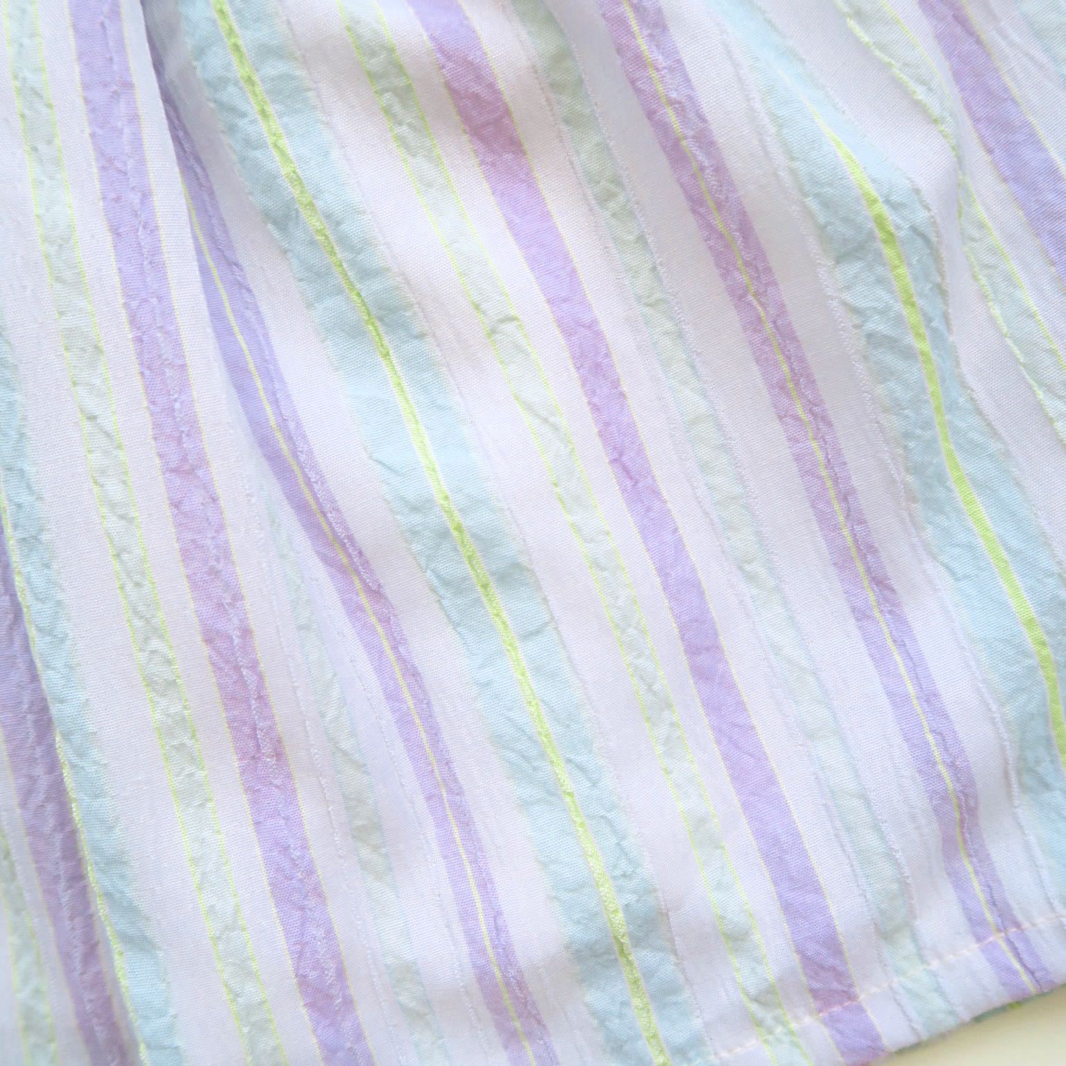 Lotus Dress in Purple Mint Stripes - Lil' Tati
