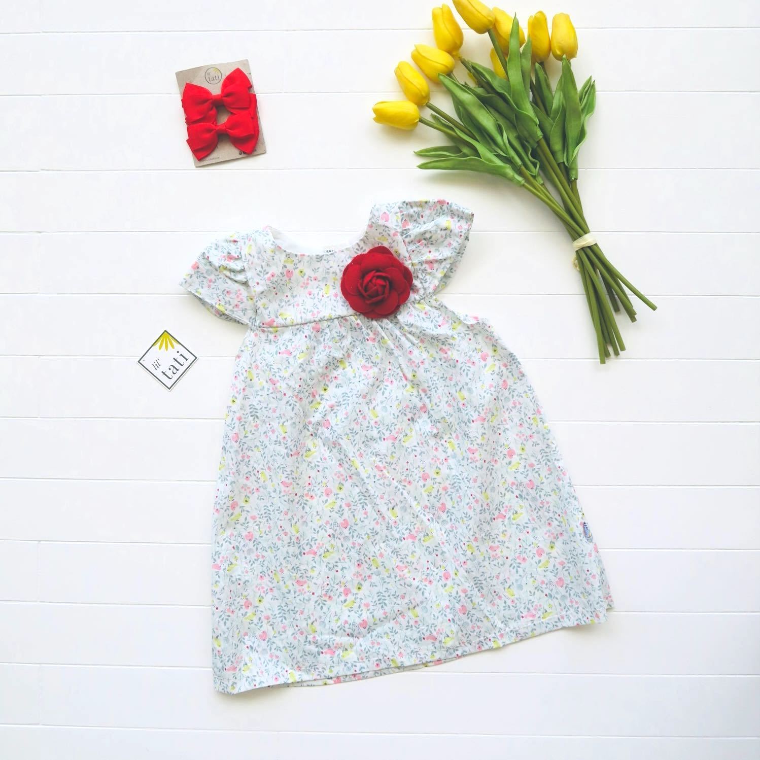 Magnolia Dress in Mini Garden Pastels Print - Lil' Tati