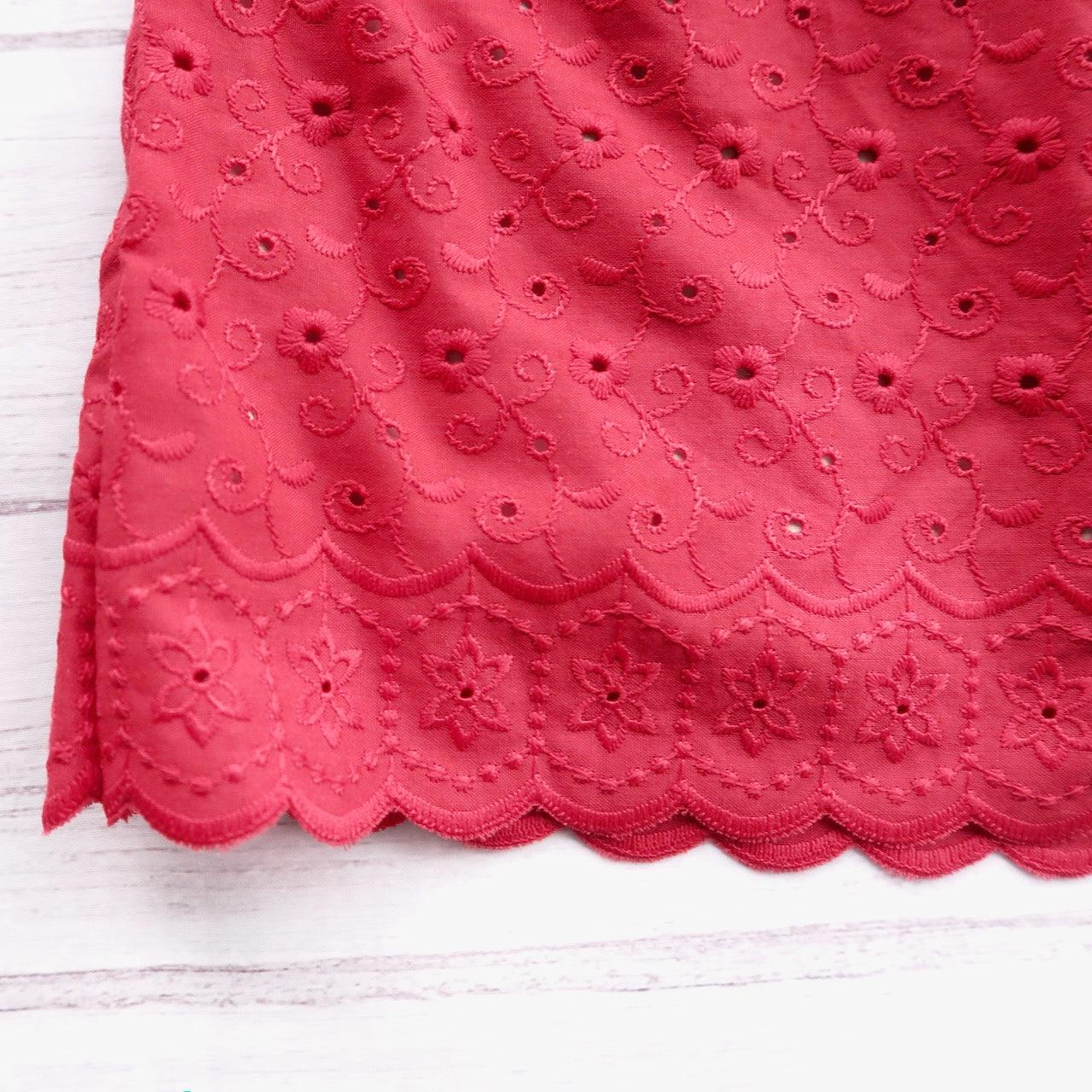 Magnolia Dress in Red Floral Eyelet - Lil' Tati
