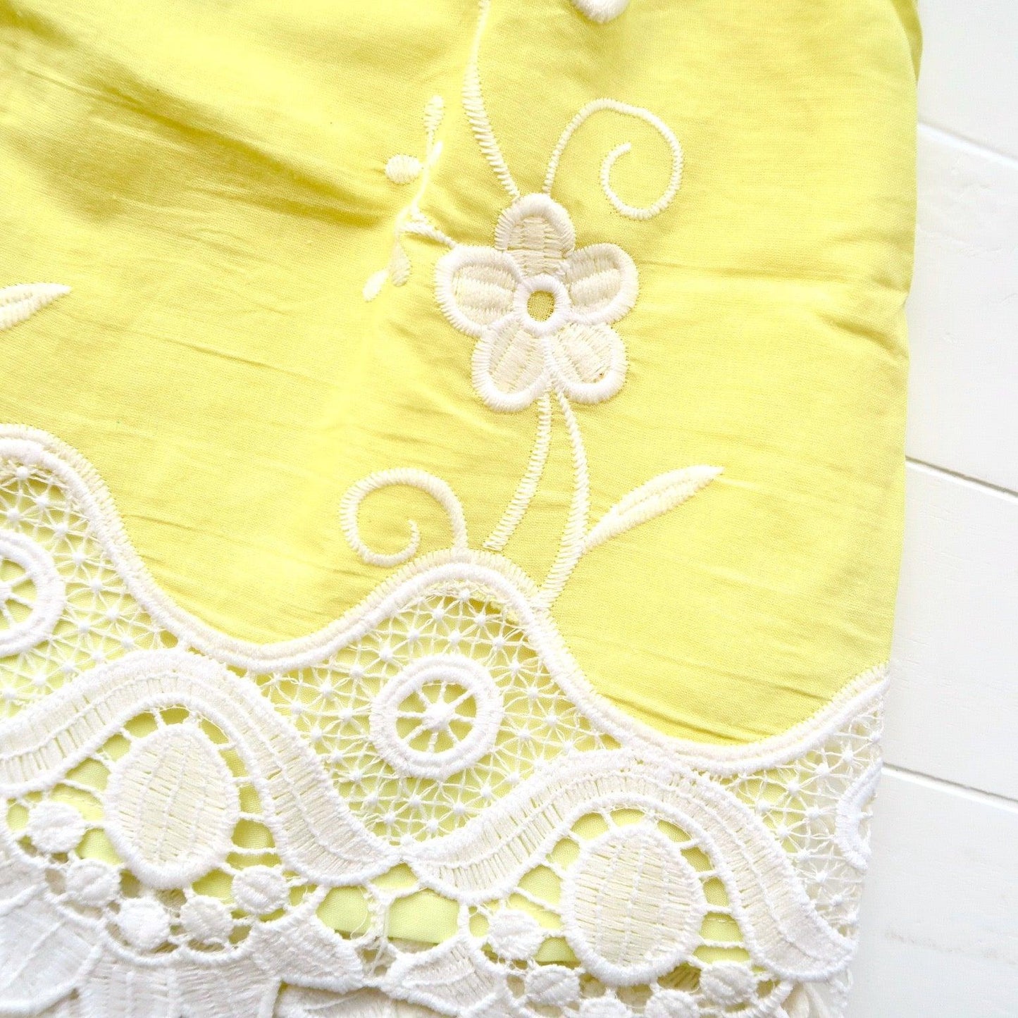 Magnolia Dress in Yellow Fancy Lace - Lil' Tati