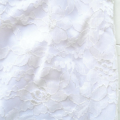 Magnolia Christening Set in Fine Lace Tulle Galaxy White - Lil' Tati