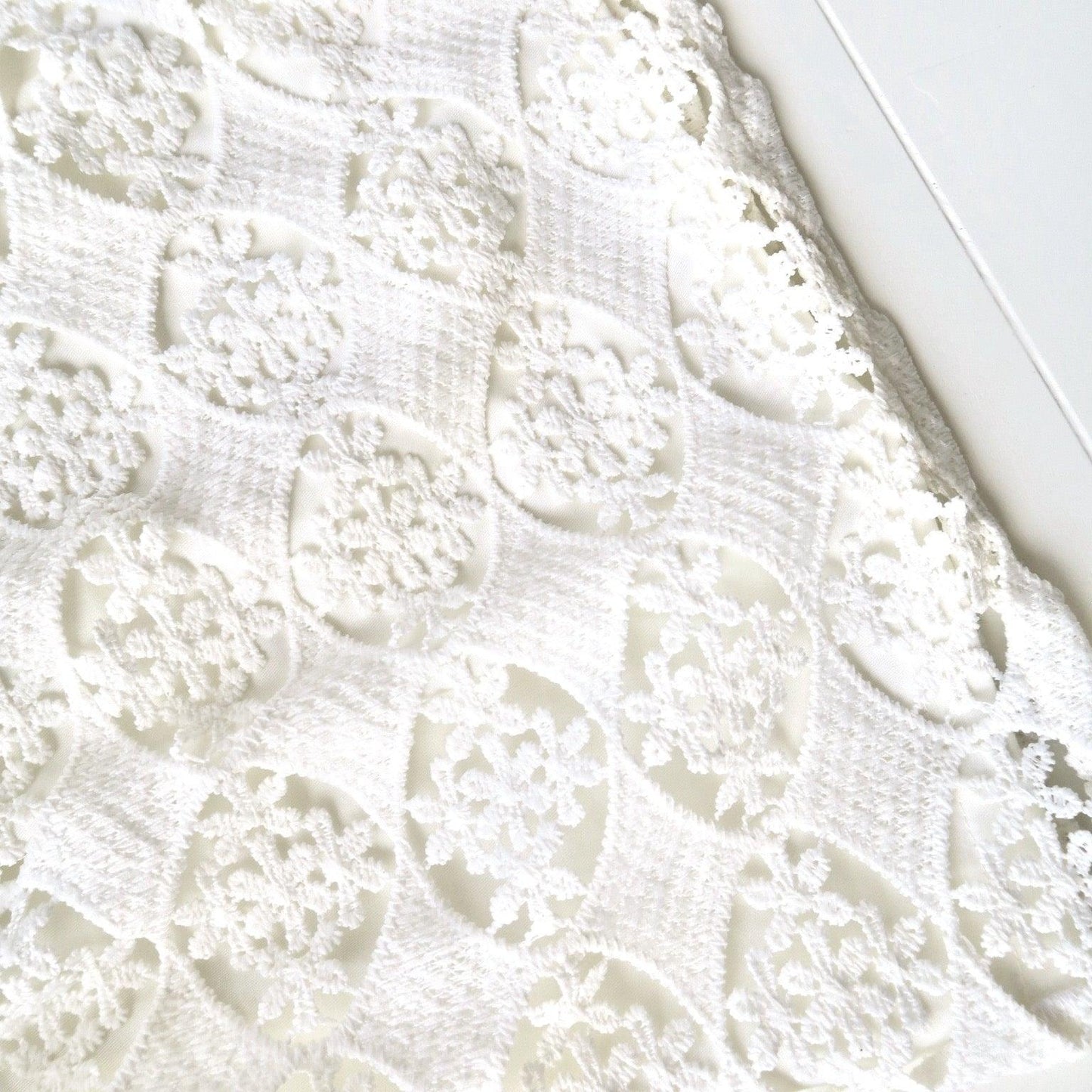 Magnolia Christening Set - Short in Oblong Floral Cotton Lace - Lil' Tati