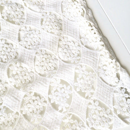 Magnolia Christening Set - Short in Oblong Floral Cotton Lace - Lil' Tati