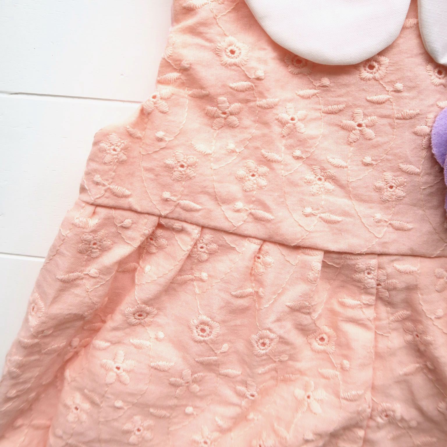 Orchid Playsuit - Collar in Peach Eyelet - Lil' Tati