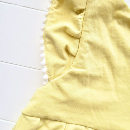Orchid Playsuit - Ruffle Sleeves in Yellow Cotton Stretch - Lil' Tati