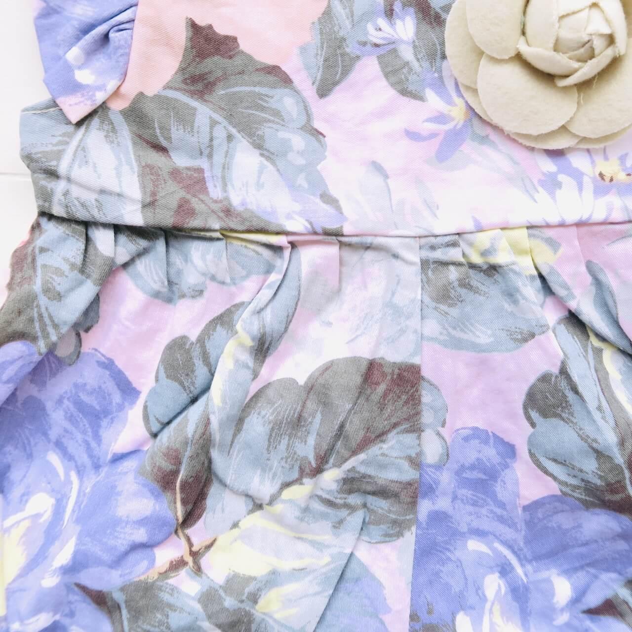 Orchid Playsuit - Ruffle Sleeves in Pastel Peonies Print - Lil' Tati