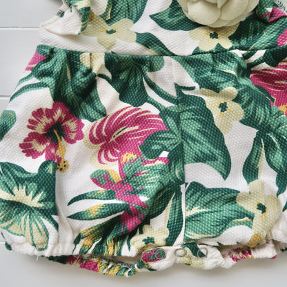 Orchid Playsuit - Ruffle Sleeves in Tropical Garden - Lil' Tati