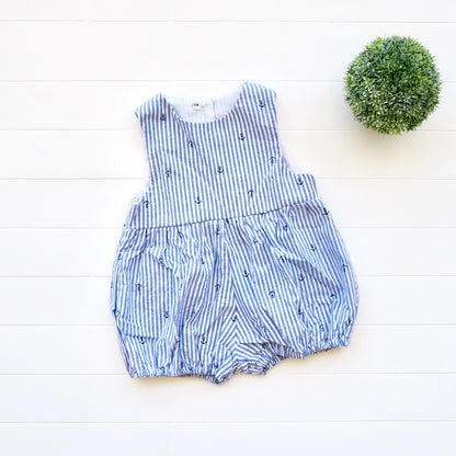 Orchid Playsuit in Anchor Stripes Blue Print - Lil' Tati