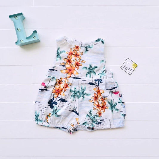 Orchid Playsuit in Beach Linen - Lil' Tati