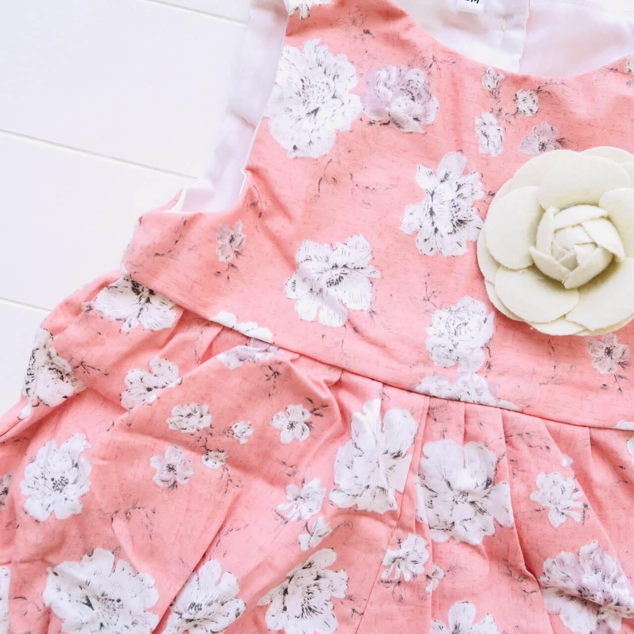 Orchid Playsuit in Cotton Flower Pink Print - Lil' Tati