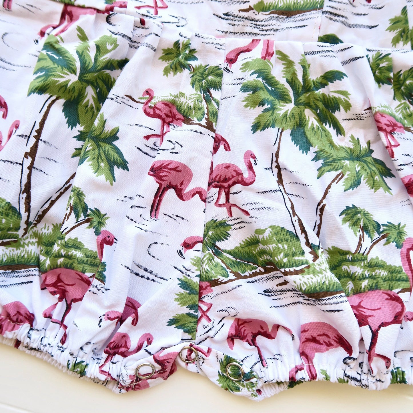 Orchid Playsuit with Front Pocket in Flamingo Island Print - Lil' Tati