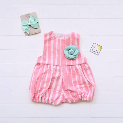 Orchid Playsuit in Pink Streaks Print - Lil' Tati