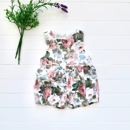 Orchid Playsuit in Rose Beauty Print - Lil' Tati
