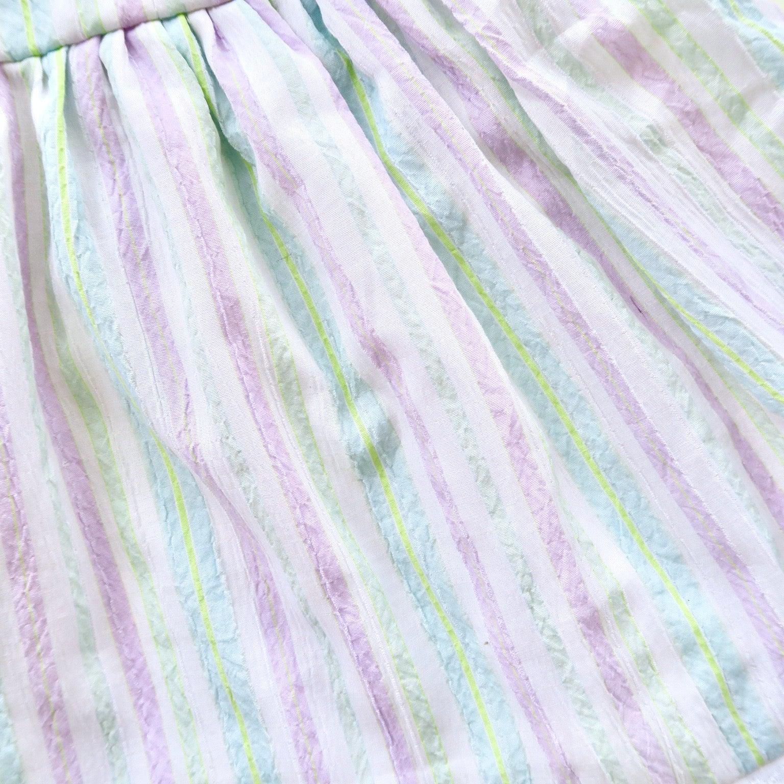 Periwinkle Dress in Purple Mint Stripes with Lace - Lil' Tati