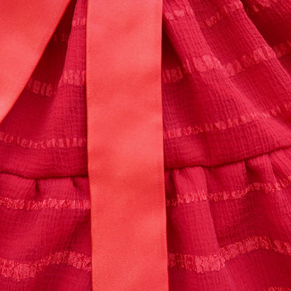 Petunia Dress in Red Shear Stripes - Lil' Tati