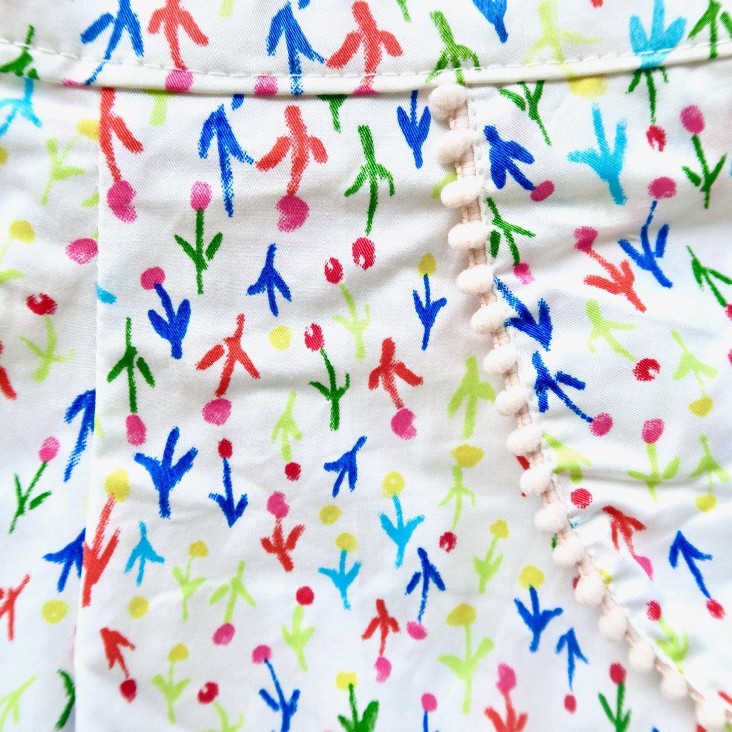 Pompom Shorts in Colorful Tulips Print - Lil' Tati