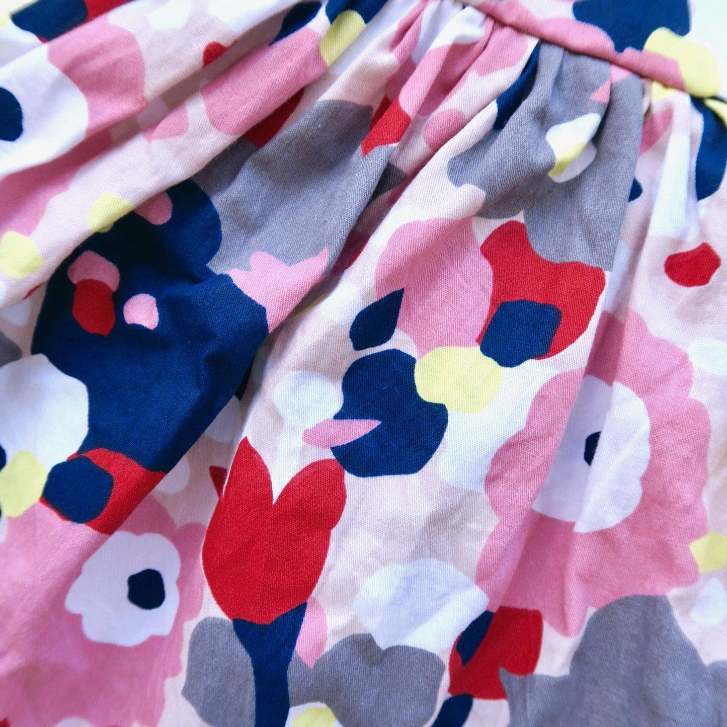 Poppy Dress in Abstract Flowers Pink Print - Lil' Tati