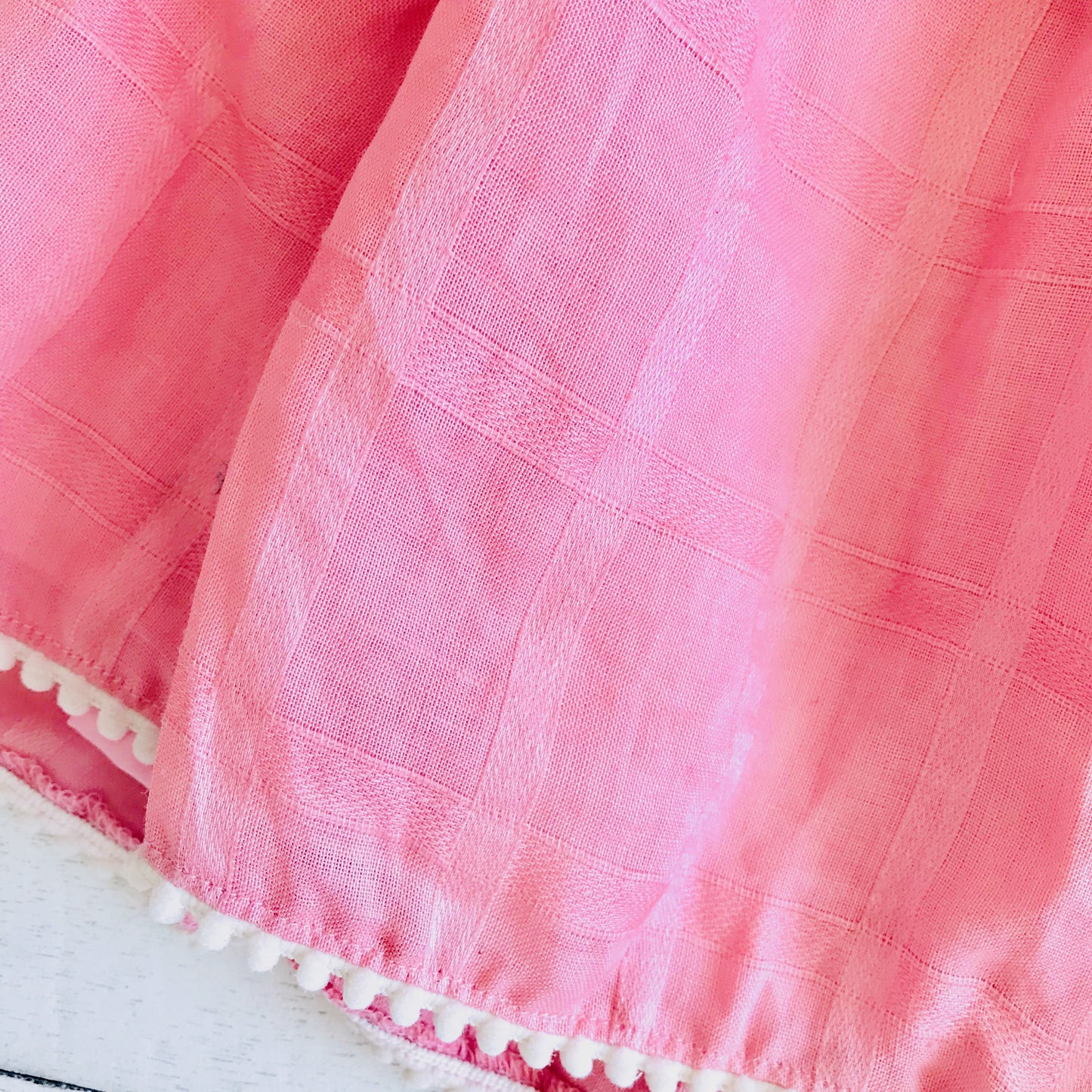 Suntan Dress in Pink Checkered Linen - Lil' Tati