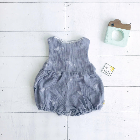 Orchid Playsuit in Crepe - Leafy Gray - Lil' Tati