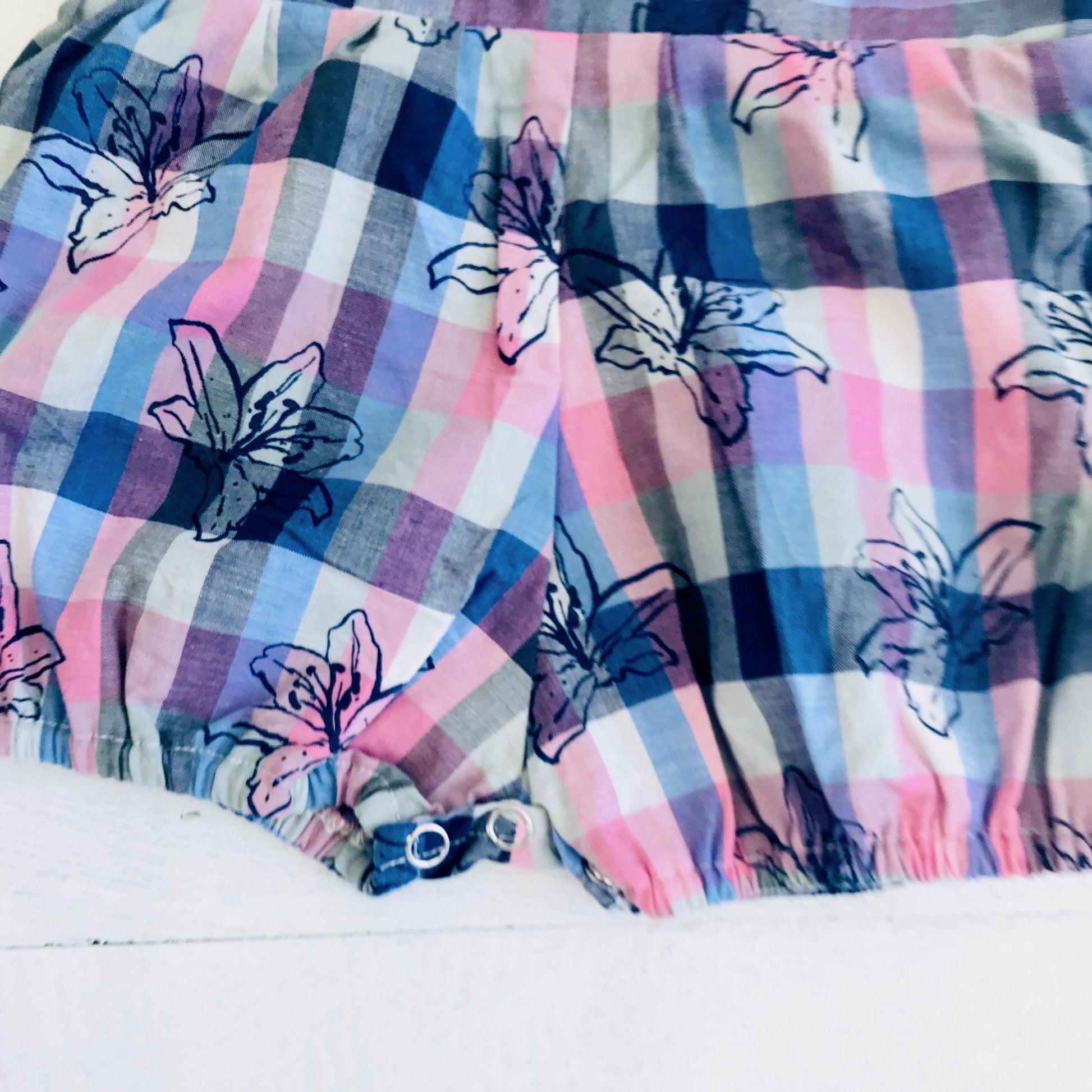 Orchid Playsuit in Purple Checkered Print - Lil' Tati