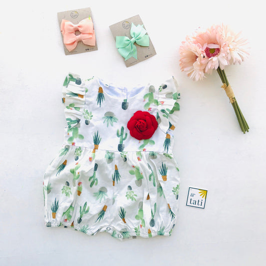 Orchid Playsuit - Ruffle Sleeves in Cactus Bay Print - Lil' Tati