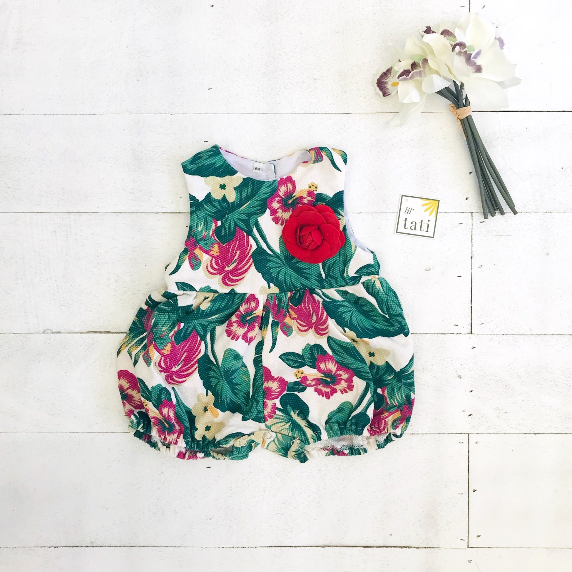 Orchid Playsuit in Tropical Garden - Lil' Tati