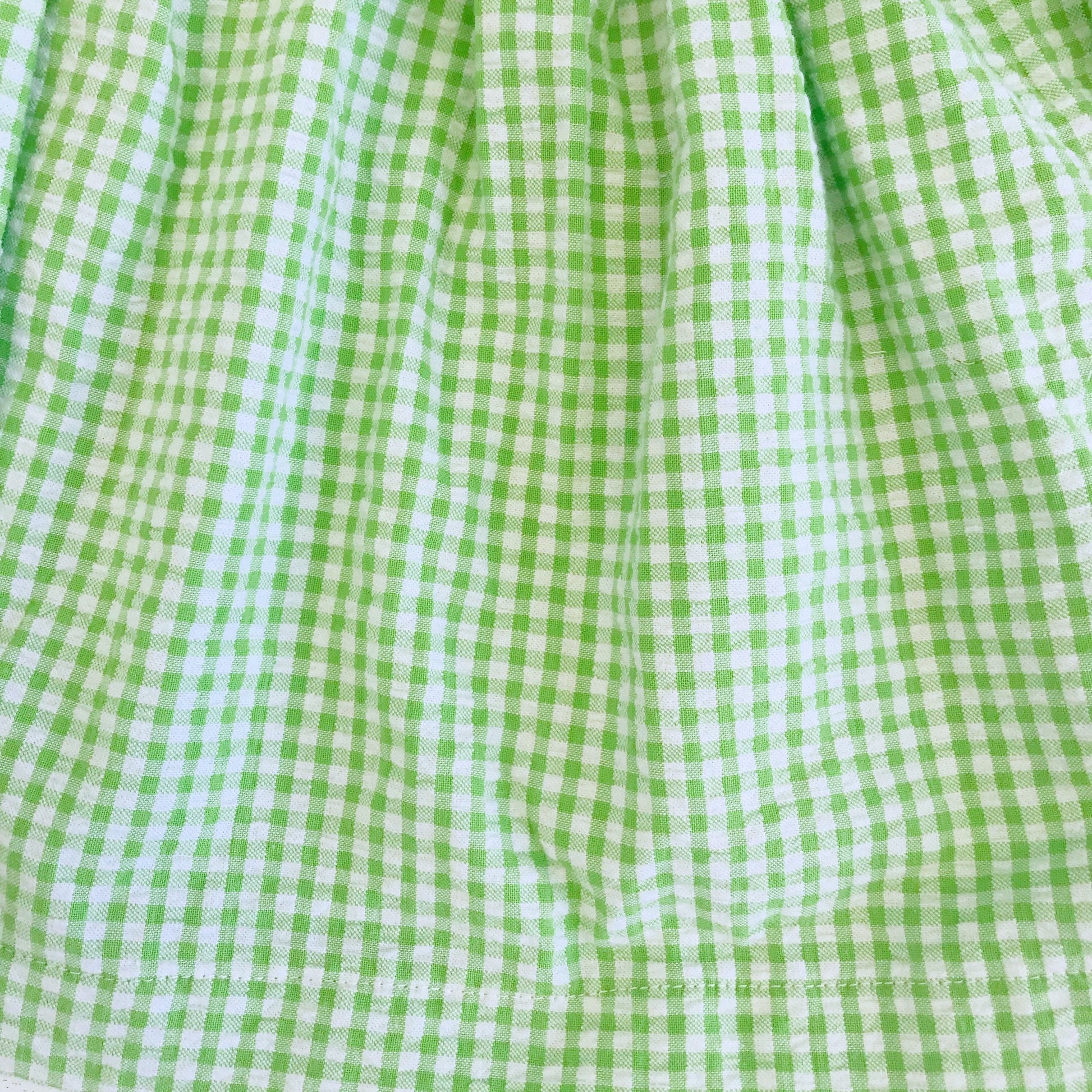 Poppy Dress in Green Seersucker - Lil' Tati