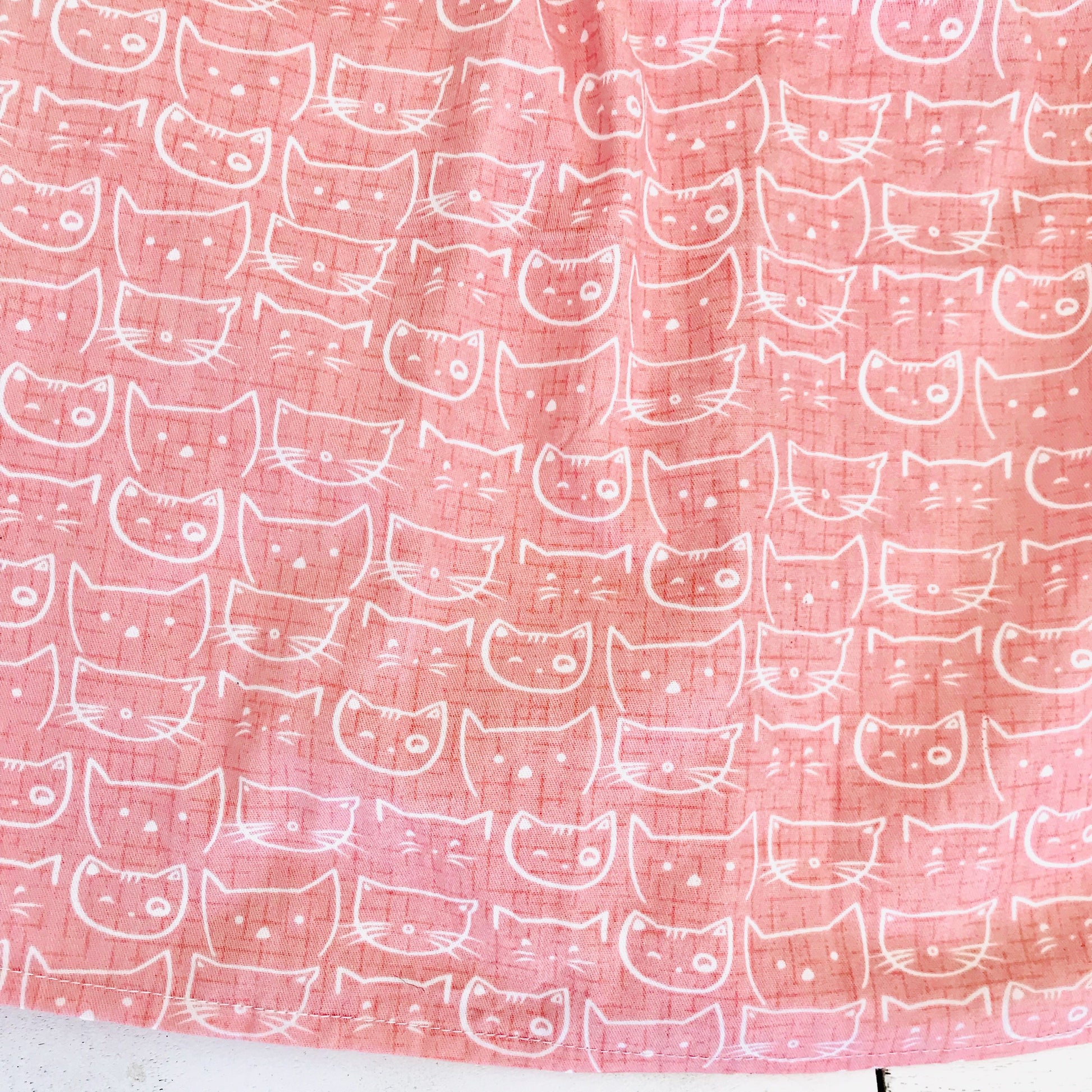 Tea Rose Dress in Cat Stamp Pink Print - Lil' Tati